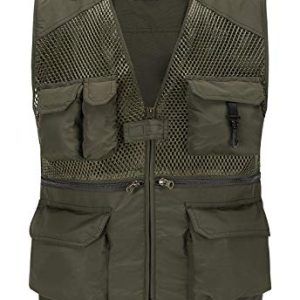 Outdoor Multi Pocket Vest Summer Casual Mesh Vest Jacket for Fishing Hunting Work Waistcoat