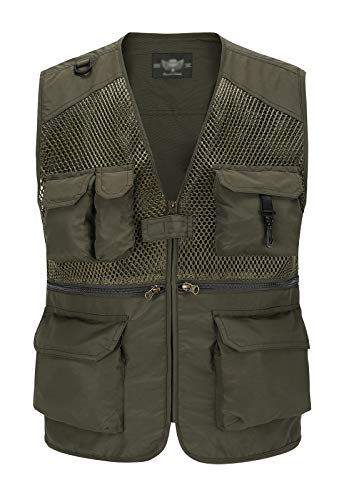 Outdoor Multi Pocket Vest Summer Casual Mesh Vest Jacket for Fishing Hunting Work Waistcoat