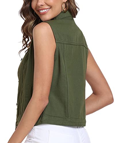 Women's Denim Vest, Sleeveless Jean Jacket (XS-XXL)