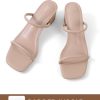 41xHALKJDLL.jpg Strappy Heels for Women Square Open Toe Two Strap Low Block Heel Slip on Dressy Sandals Shoes
