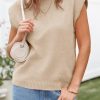 41xd321j0qL.jpg Womens Cap Sleeve Sweater Vest Summer Casual Sleeveless Knit Tank Tops Loose Fit Crew Neck Shirts Pullover