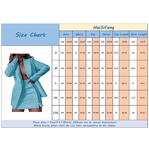 Women's 2 Piece Blazer and Skirt Suits, Open Front Blazer Jackets + Side Slit Mini Skirts