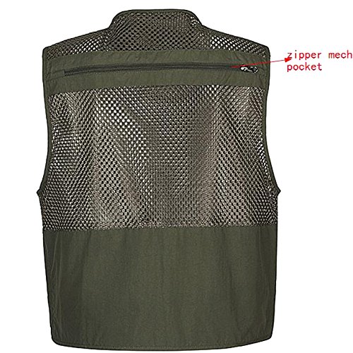Mens Mesh Quick Dry Outdoor Work Fishing Travel Photo Vest with Multi Pockets