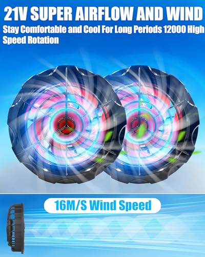 51JXWOJvrbL.jpg Cooling Vest Jacket with 2 Fans - Men and Women 21V Air Conditioner Lightweight Vests, With 20000mAh Battery