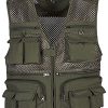 Mens Mesh Quick Dry Outdoor Work Fishing Travel Photo Vest with Multi Pockets