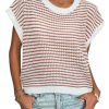 Women's Cap Sleeve Sweaters Vest Crew Neck Knit Sweater Tops 2025 Casual Summer Sleeveless T Shirt