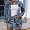 51VqUArzRQL.jpg Women??s Denim Set 2 Piece Outfits Casual Denim Jacket & Mini Skirt Set Bodycon Jean Outfits with Pockets