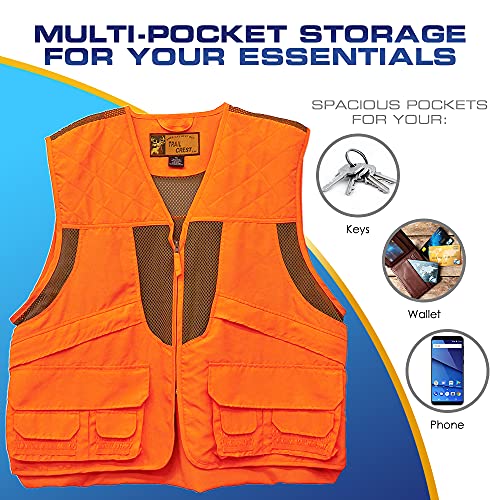 by Treel Men's Upland Deluxe Blaze Orange Safety Front Loader High Visibility Vest