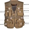 Mens Mesh Quick Dry Outdoor Work Fishing Travel Photo Vest with Multi Pockets