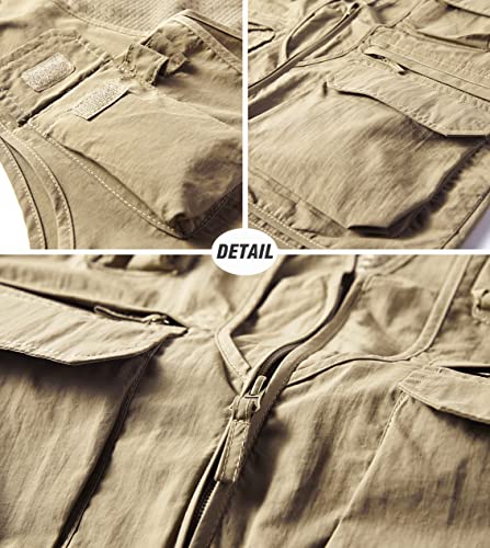 Men's Fishing Vest Lightweight Safari Travel Vest Utility Cargo Vest with Multi Pockets
