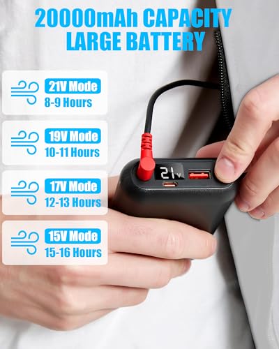 51Xi5UdACL.jpg Cooling Vest Jacket with 2 Fans - Men and Women 21V Air Conditioner Lightweight Vests, With 20000mAh Battery