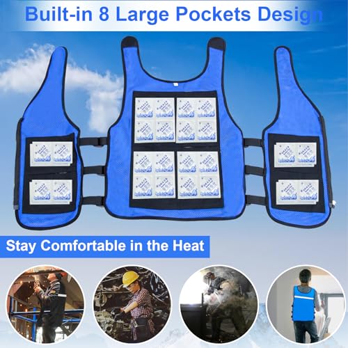 51Z5-5P8s7L.jpg Cooling Vest for Men&Women, Reflective Ice Vest with 32 PCS Ice Packs, Cool Jacket for Hot Weather Summer Workout