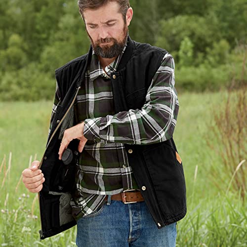 Men's Concealed Carry CCW Vest with Two Holsters Water-Repellent Canvas Insulated