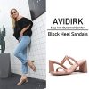 Women's Square Open Toe Heeled Sandals Two Strap Mules Slip On Block Chunky Mid Heels Sandals