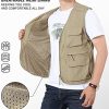 Men's Fishing Vest Lightweight Safari Travel Vest Utility Cargo Vest with Multi Pockets