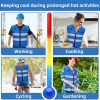 51krlikzMOL.jpg Large Cooling Vest for Men&Women with 24pcs Ice Packs, Adjustable Cooling Vests with Air Cushion for Hot Weather Work,