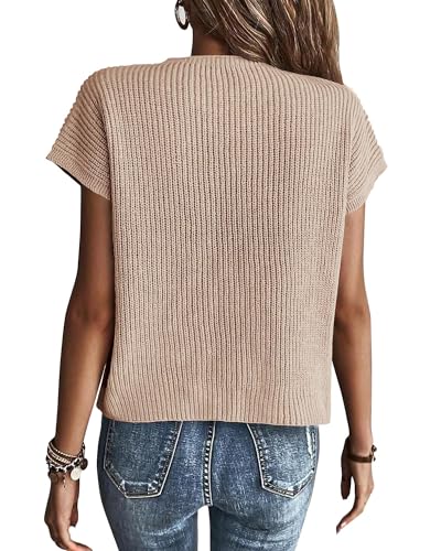Summer Fall Short Sleeve Sweater for Women 2025 Casual Sweater Vest Cotton Knit Pullover Tank Tops Fashion Clothing