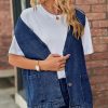 51pdJrDsEML.jpg Women's Casual Denim Jean Vest Oversized Sleeveless Mid Long Button Down Jeans Jackets Vests Tops Waistcoat 