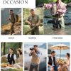 Men's Fishing Vest Utility Lightweight Outdoor Travel Safari Photo Cargo Vest with 16 Pockets