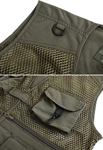 Outdoor Multi Pocket Vest Summer Casual Mesh Vest Jacket for Fishing Hunting Work Waistcoat