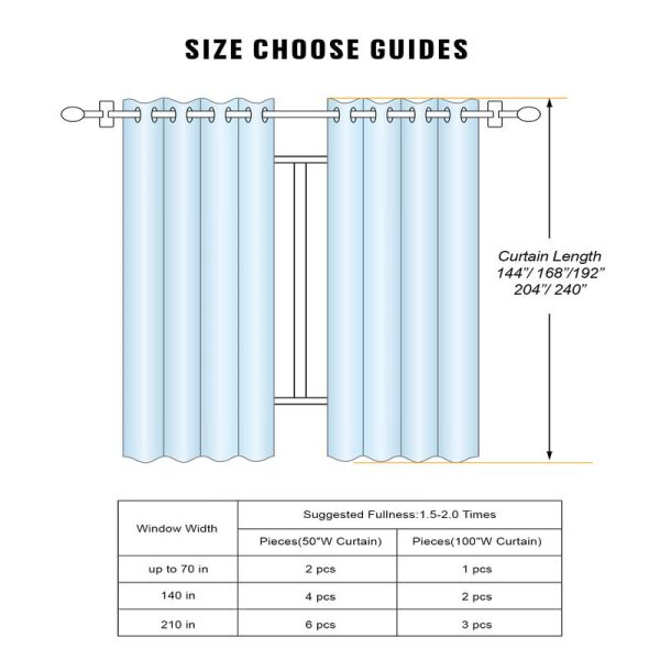 Extra Long Blackout Curtains, 132 144 156 168 192 204 216 228 240 Inch Length, 2 Story High Living Room Drapes, Tall Curtains
