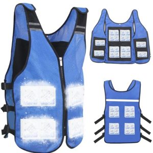 Cooling Vest for Men&Women, Reflective Ice Vest with 32 PCS Ice Packs, Cool Jacket for Hot Weather Summer Workout