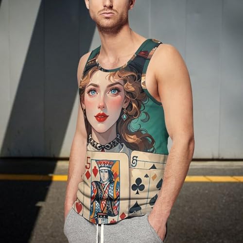 51ykcTLrzdL.jpg Ladies' Poker Cards Mens Tank Tops Summer Beach Tanktop, Sleeveless Gym Workout T-Shirt Breathable Fit Vests