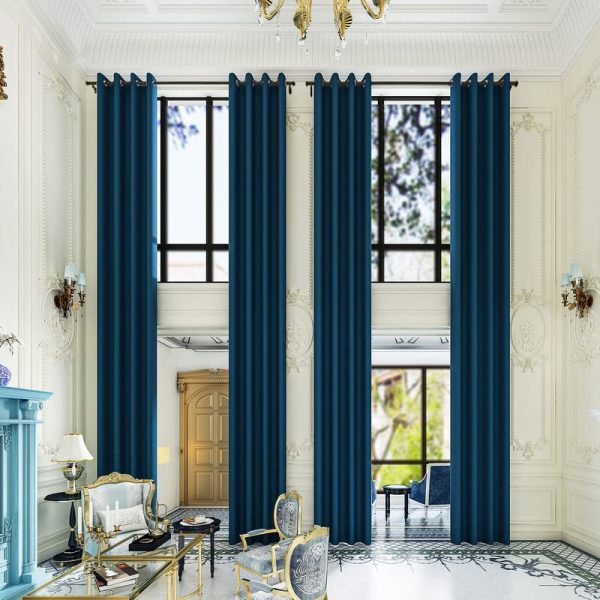 Extra Long Blackout Curtains, 132 144 156 168 192 204 216 228 240 Inch Length, 2 Story High Living Room Drapes, Tall Curtains