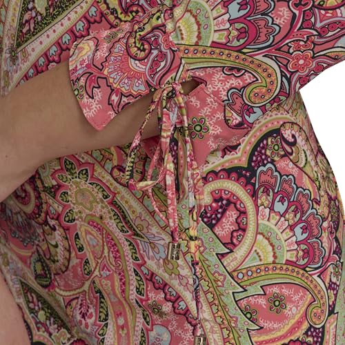 Women's Long Tie Sleeve Round Neck Shift Dress